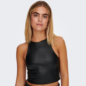 OnlDorit Faux Leather SL Top - Black