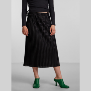 PcNoelle HW Midi Skirt - Black