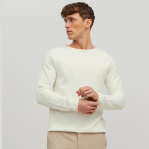 JjeHill Knit Crew Neck - Cloud Dancer