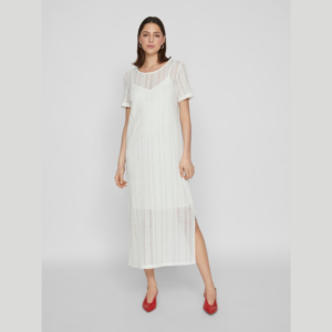 ViGardea O-neck S/S Ankle Dress - Egret
