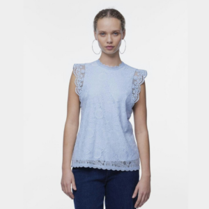PcOlline SL Lace Top - Kentucky Blue