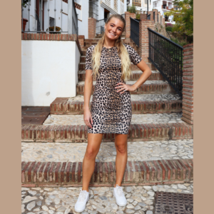 Alma SS Turn Dress - Lux Leo