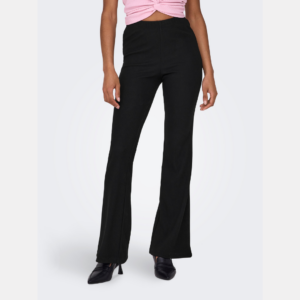 OnlFever Rib Flared Pants - Black