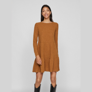 ViElita L/S Short Dress - Rubber