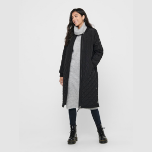 OnlJessica Quilted Coat X-long - Black