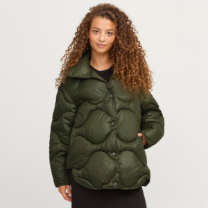 JxStella Shiny Quilted Jacket - Grape Leaf