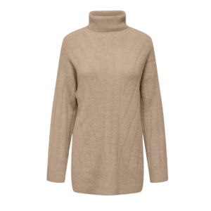 OnlJeanett Life L/S Rib Rollneck - Humus