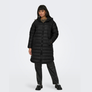 OnlMelody Oversize Quilt Coat - Black