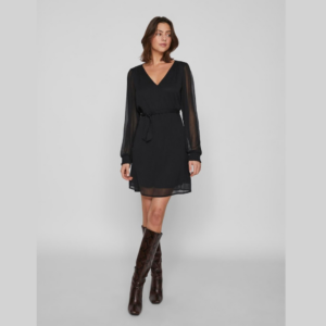 ViFalia Smock V-neck L/S Dress - Black