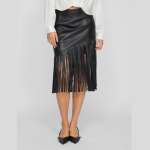 ViPen Coated Hw Frill Skirt - Black Beauty