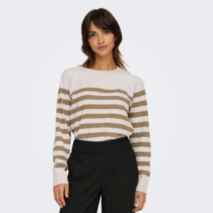 OnlAma Life Ls Raglan O-neck Knit - Birch / Malt Ball