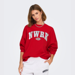 OnlDeborah L/S Club O-neck Sweat - Mars Red