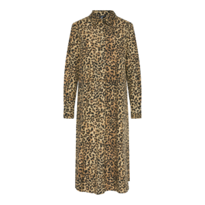 PcSloe Ls Midi Shirt Dress - Tannin/Leo