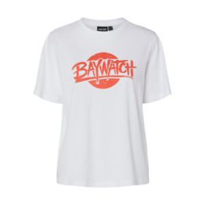 PcAbanda SS Print Tee - Bright White Baywatch