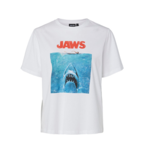 PcAbanda SS Print Tee - Bright White Jaws