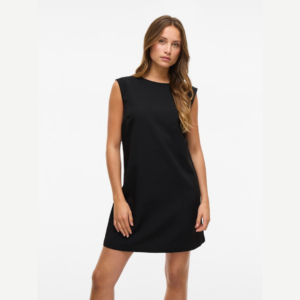ViGery O-neck S/L Short Dress - Black