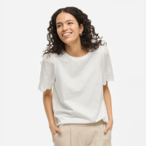 ViCeliana O-neck S/S Top - Snow White