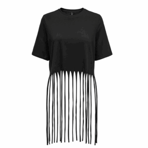 OnlZinna S/S Fringe Top - Black