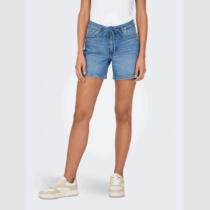 OnlGianna Mw Belted Shorts - Medium Blue Denim