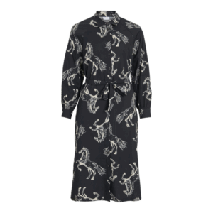 ViNadiva Che L/S Mid Shirt Dress - Black Beauty