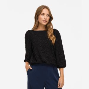 ViDevera Boatneck 3/4 Top - Black Beauty