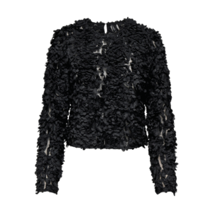 OnlRosebloom L/S Top - Black/Rose Flower