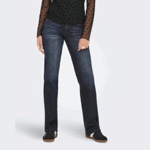 OnlBlush Mid Straight Coated Dnm Rea626 - Dark Blue Denim/Coated