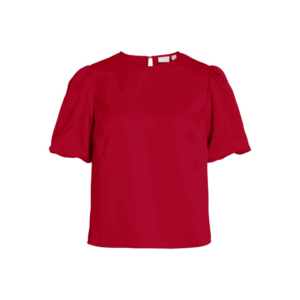 ViEllette 2/4 Satin Puff Top - Barbados Cherry