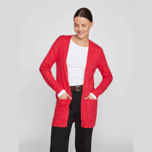 ViRil Open L/S Knit Cardigan - Barbados Cherry
