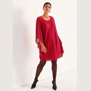 Kelly Lace Frill Dress - Red 619510-0004