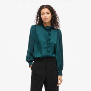 ViLutto L/S Frill Shirt - Ponderosa Pine