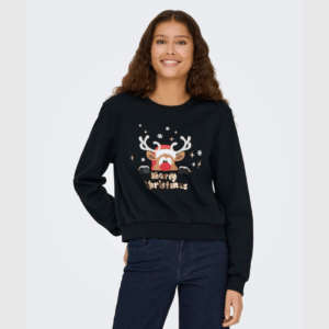 OnlYda Xmas L/S O-neck - Black/Merry Christmas