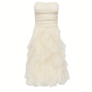 OnlSky S/L Ruffle Midi Dress - Cloud Dancer