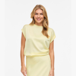 ViEllette S/S Satin Top - Pastel Yellow