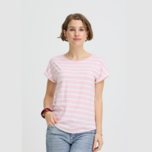 ByPamila O-neck T-shirt - Parfait Pink Stripe