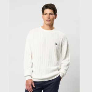 Mads Reg Cot Uspa Knit - Cloud Dancer