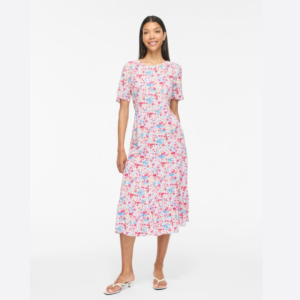 ViPaddina S/S Midi Dress - Cloud Dancer / Pink