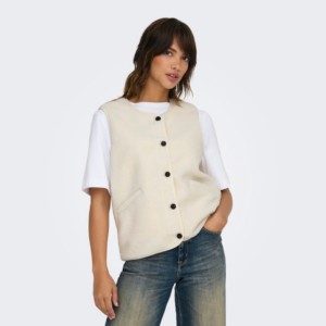OnlBaby Teddy Vest - Pumice Stone