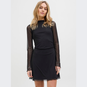 JxMinna Mesh Ls Dress - Black