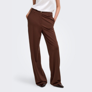 OnlPoptrash - Tailored Hw Str Pant - Rum Raisin