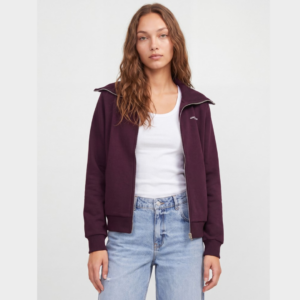 JxStudio Vesterbro Flat Knit Zip Sweat - Winetasting