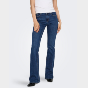 OnlBlush Mw B-Pocket Flared Dnm Pim134 - Dark Blue Denim