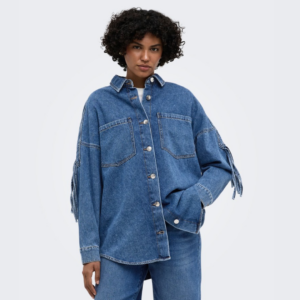 OnlMaureen Ls Fringe Dnm Shirt - Medium Blue Denim