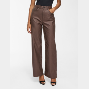 ViFreya Hw Coated Wide Jeans - Coffee Bean