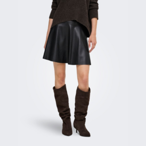 OnlNew Luna Faux Leather Skirt - Black