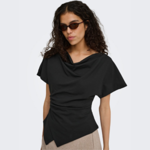 OnlEmber S/S Waterfall Top - Black