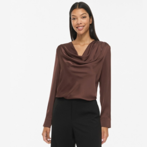 ViFreja Waterfall L/S Top - Coffee Bean