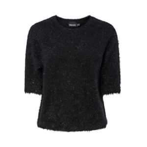 PcMie Ss O-neck Knit - Black