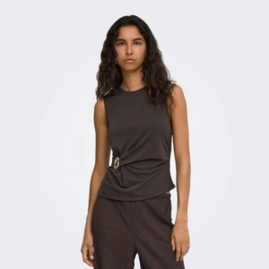 OnlHaze S/L Buckle Top - Chocolate Torte